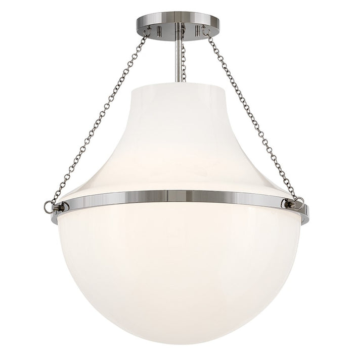 Hinkley Lighting Collins 1Lt 23" Semi-Flush Mount, Nickel/Cased Opal - 46893PN