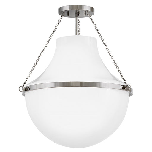 Hinkley Lighting Collins 1Lt 23" Semi-Flush Mount, Nickel/Cased Opal