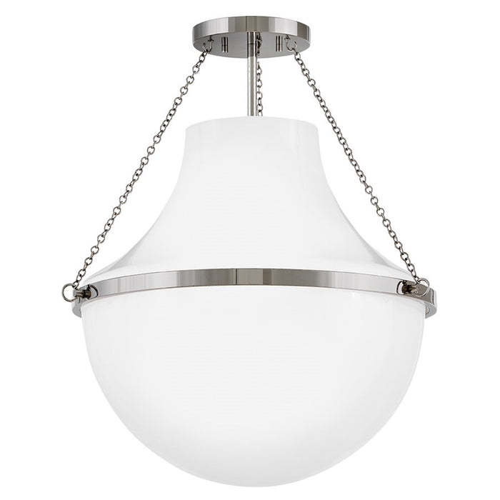 Hinkley Lighting Collins 1Lt 23" Semi-Flush Mount, Nickel/Cased Opal