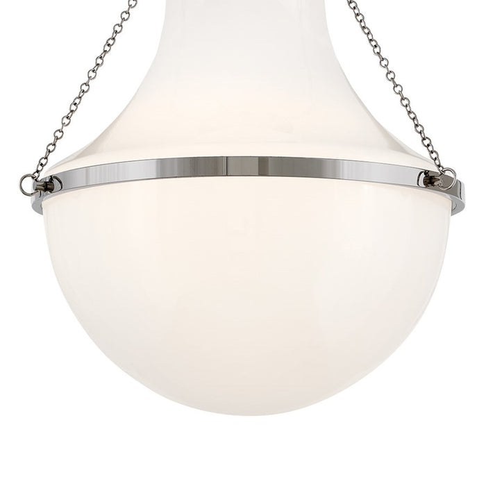 Hinkley Lighting Collins 1Lt 23" Semi-Flush Mount, Nickel/Cased Opal