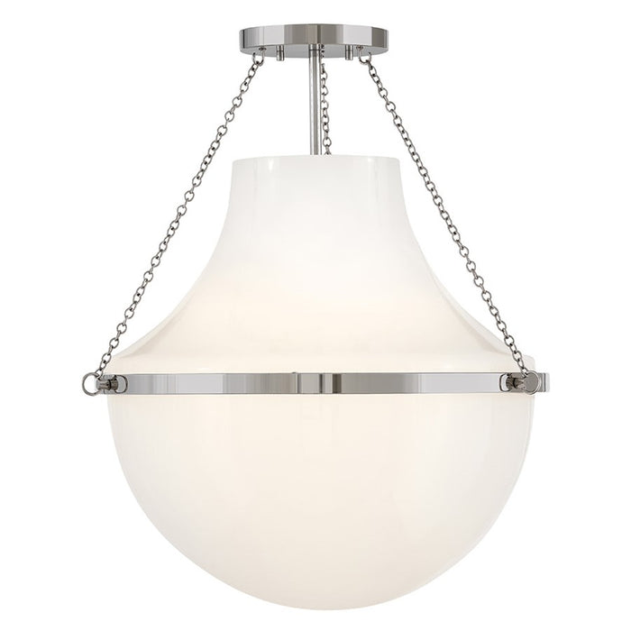 Hinkley Lighting Collins 1Lt 23" Semi-Flush Mount, Nickel/Cased Opal