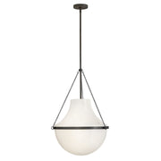 Hinkley Lighting Collins 1 Light 28" Pendant, Black Oxide/Cased Opal - 46894BX