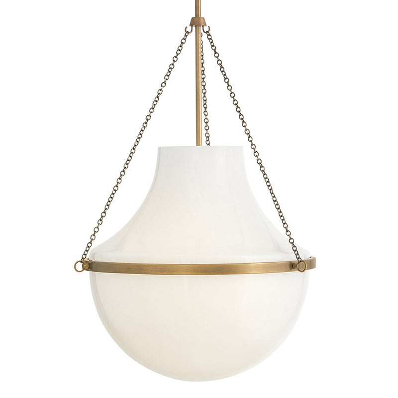 Hinkley Lighting Collins 1Lt 28" Pendant, Heritage Brass/Cased Opal