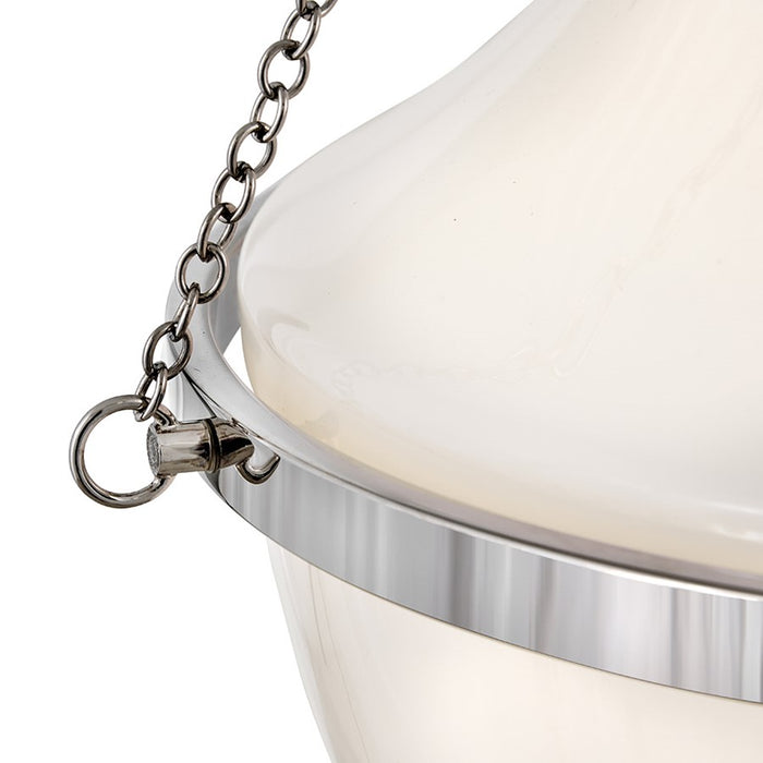 Hinkley Lighting Collins 1Lt 28" Pendant, Polished Nickel/Cased Opal
