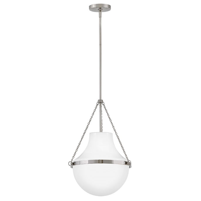 Hinkley Lighting Collins 1Lt 20" Pendant, Polished Nickel/Cased Opal