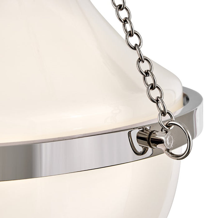 Hinkley Lighting Collins 1Lt 20" Pendant, Polished Nickel/Cased Opal
