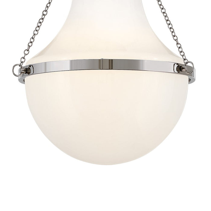 Hinkley Lighting Collins 1Lt 20" Pendant, Polished Nickel/Cased Opal