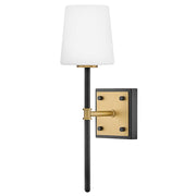 Hinkley Lighting Saunders 1 Light Wall Mount, Black/Etched Opal - 46950BK-LCB