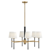 Hinkley Lighting Saunders 6Lt 19" Chandelier, Black/Etched Opal - 46954BK-LCB