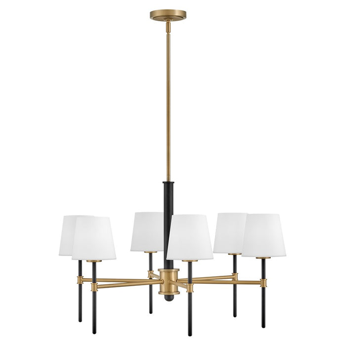 Hinkley Lighting Saunders 6Lt 19" Chandelier, Black/Etched Opal