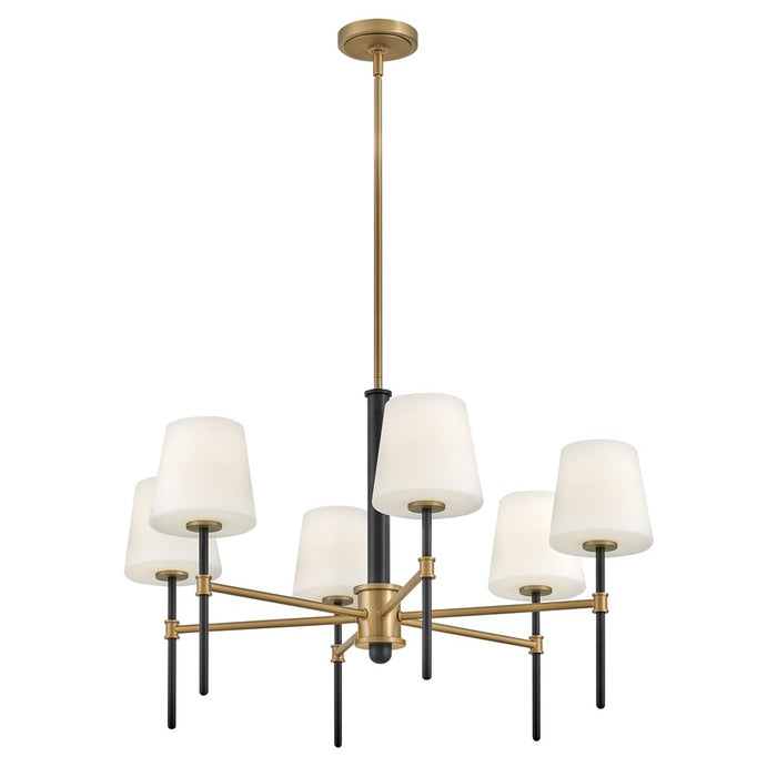 Hinkley Lighting Saunders 6Lt 19" Chandelier, Black/Etched Opal