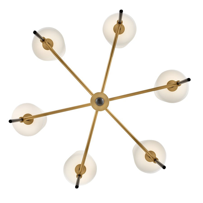 Hinkley Lighting Saunders 6Lt 19" Chandelier, Black/Etched Opal