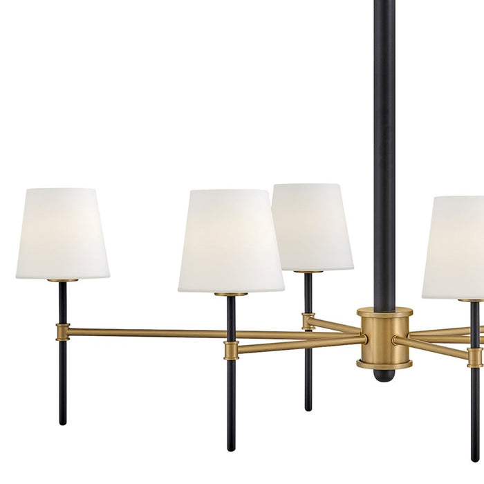 Hinkley Lighting Saunders 6Lt 27" Chandelier, Black/Etched Opal