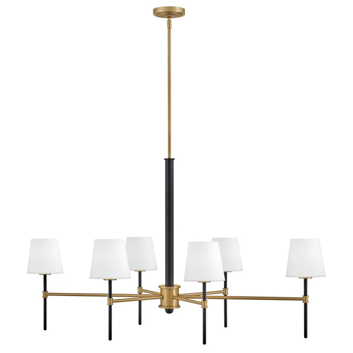 Hinkley Lighting Saunders 6Lt 27" Chandelier, Black/Etched Opal