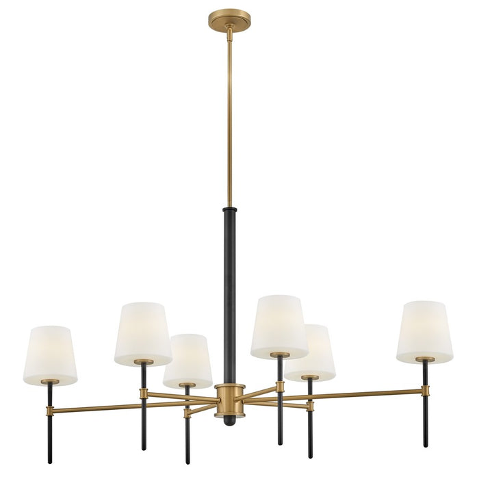 Hinkley Lighting Saunders 6Lt 27" Chandelier, Black/Etched Opal