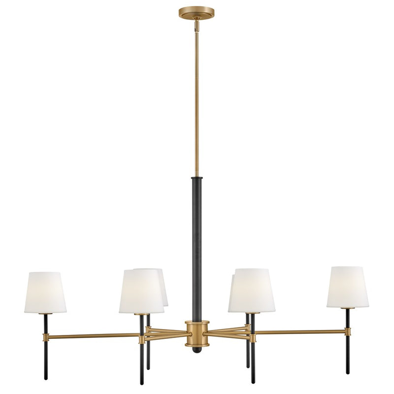 Hinkley Lighting Saunders 6Lt 27" Chandelier, Black/Etched Opal
