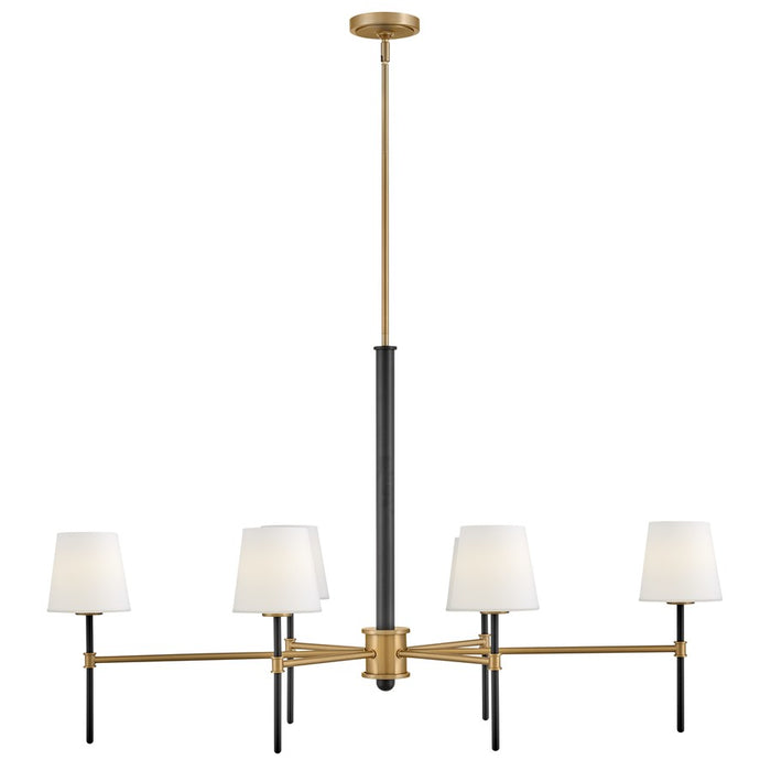 Hinkley Lighting Saunders 6Lt 27" Chandelier, Black/Etched Opal