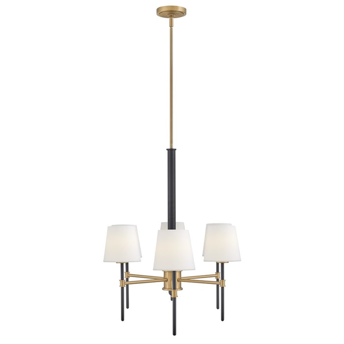 Hinkley Lighting Saunders 6Lt 27" Chandelier, Black/Etched Opal