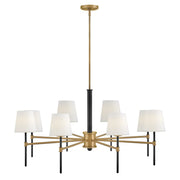 Hinkley Lighting Saunders 8 Light Chandelier, Black/Etched Opal - 46956BK-LCB