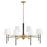 Hinkley Lighting Saunders 8 Light Chandelier, Black/Etched Opal