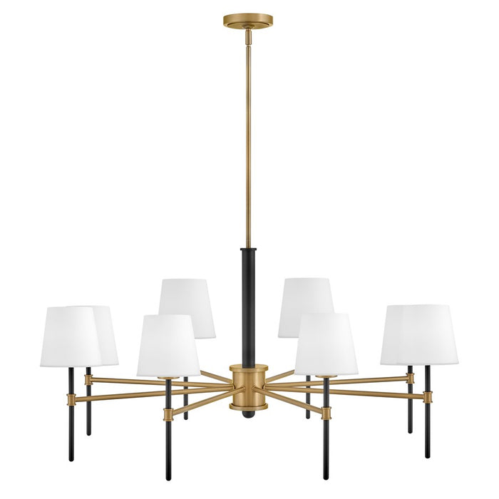 Hinkley Lighting Saunders 8 Light Chandelier, Black/Etched Opal
