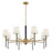 Hinkley Lighting Saunders 8 Light Chandelier, Black/Etched Opal