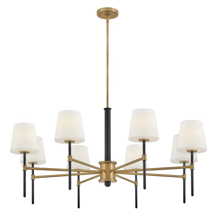 Hinkley Lighting Saunders 8 Light Chandelier, Black/Etched Opal