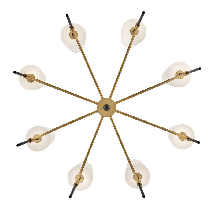 Hinkley Lighting Saunders 8 Light Chandelier, Black/Etched Opal