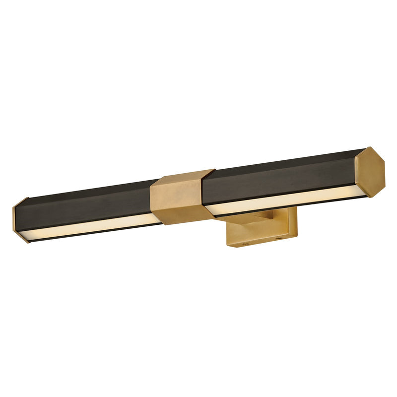 Hinkley Facet 24in 1-Light Wall Sconce | Modern Black Oxide Steel and Etched Glass | Hallway & Bathroom | 7 x 24 x 2 in | Model 46983BX