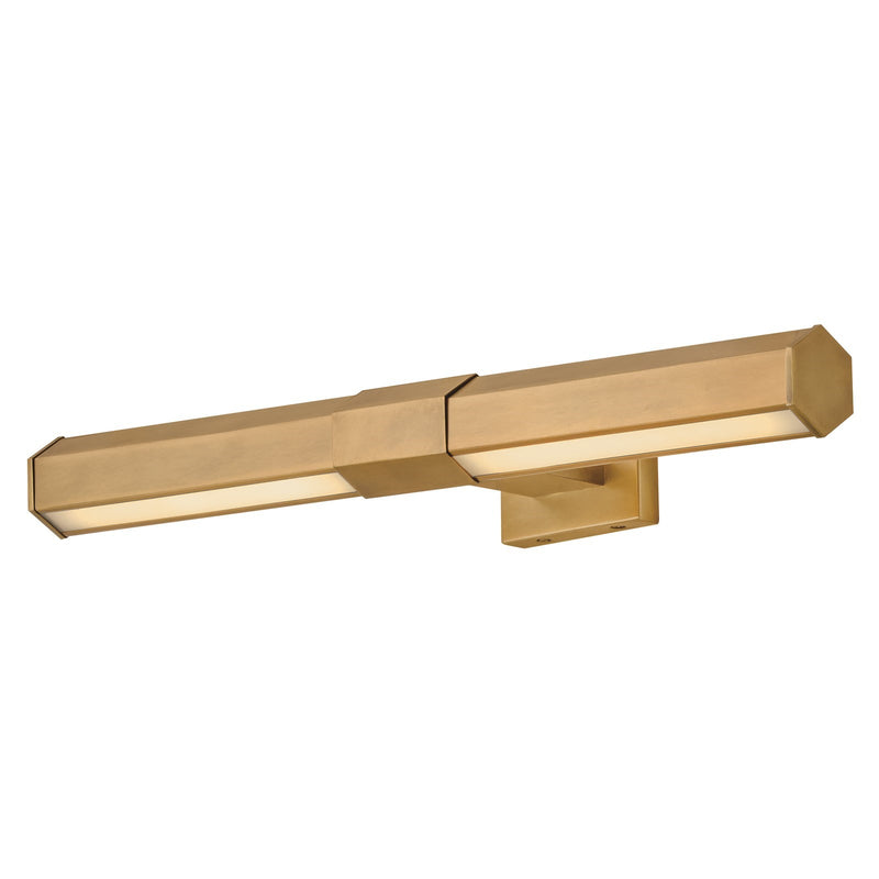 Hinkley Facet 24in 1-Light Wall Sconce | Modern Heritage Brass Steel and Etched White Glass | Bathroom Vanity & Hallway | 7.5 x 24 x 2.75 | Model 46983HB