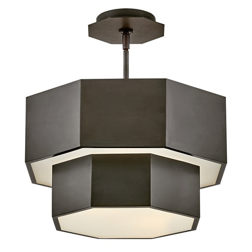 Hinkley Lighting Facet 5Lt Convertible Flush Mount, Black Oxide/Etched - 46991BX