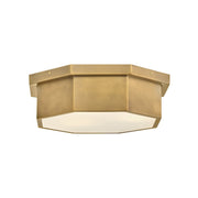 Hinkley Lighting Facet 3 Light Medium Flush Mount, Heritage Brass - 46993HB
