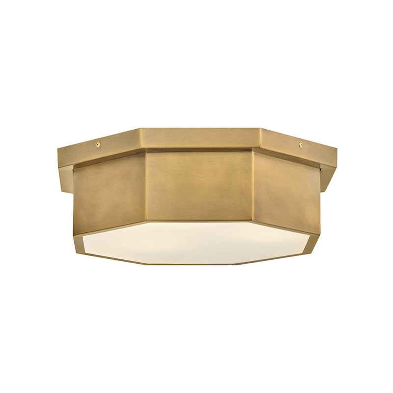 Hinkley Lighting Facet 3 Light Medium Flush Mount, Heritage Brass