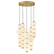 Hinkley Lighting Trigo 20" Chandelier, Lacquered Brass/Etched Opal - 47395LCB