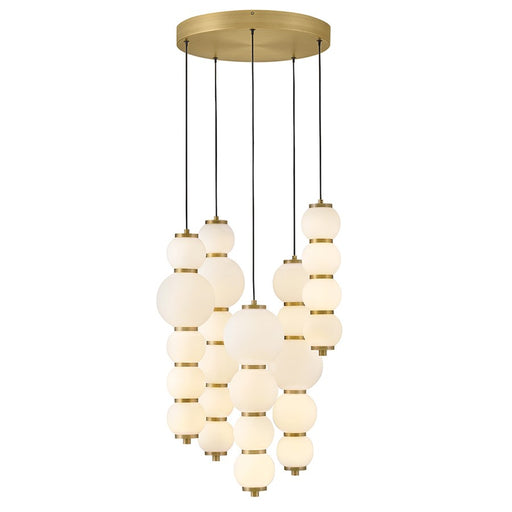 Hinkley Lighting Trigo 20" Chandelier, Lacquered Brass/Etched Opal - 47395LCB