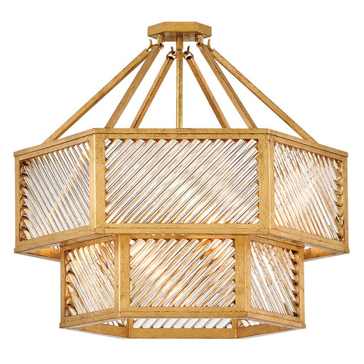 Hinkley Lighting Sura 5 Light Chandelier, Distressed Brass/Clear - 47464DA
