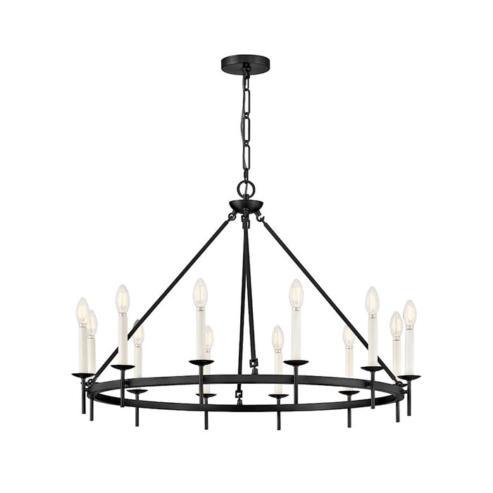 Hinkley Lighting Copley 12 Light Large Ring Chandelier, Black - 47476BK