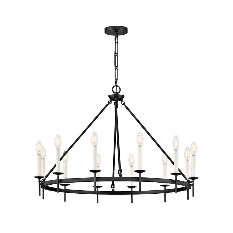 Hinkley Lighting Copley 12 Light Large Ring Chandelier, Black