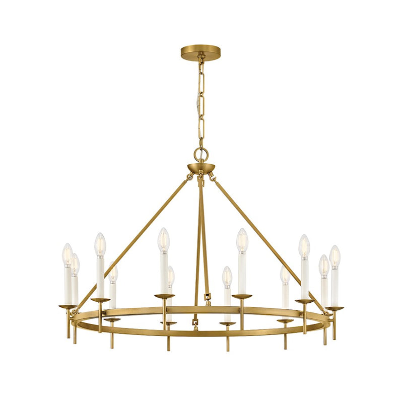 Hinkley Lighting Copley 12Lt 36" Ring Chandelier, Lacquered Brass - 47476LCB