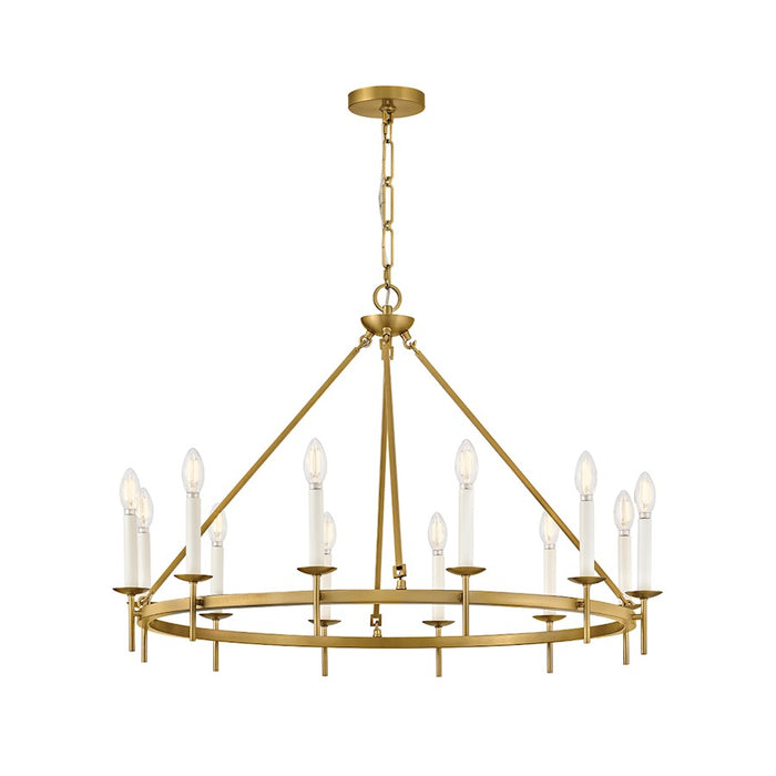 Hinkley Lighting Copley 12Lt 36" Ring Chandelier, Lacquered Brass - 47476LCB