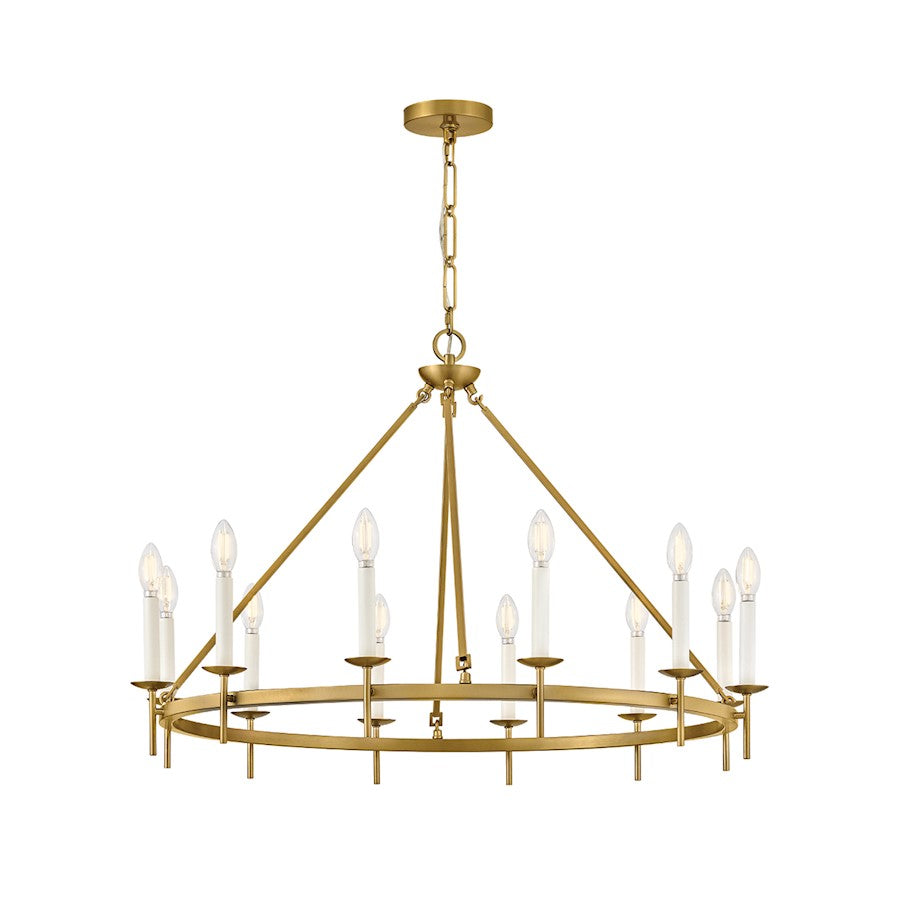 Hinkley Lighting Copley 12Lt 36" Ring Chandelier, Lacquered Brass - 47476LCB