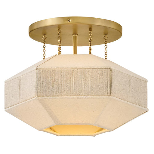 Hinkley Lighting Lyla 1 Light Semi-Flush Mount, Lacquered Brass - 47493LCB
