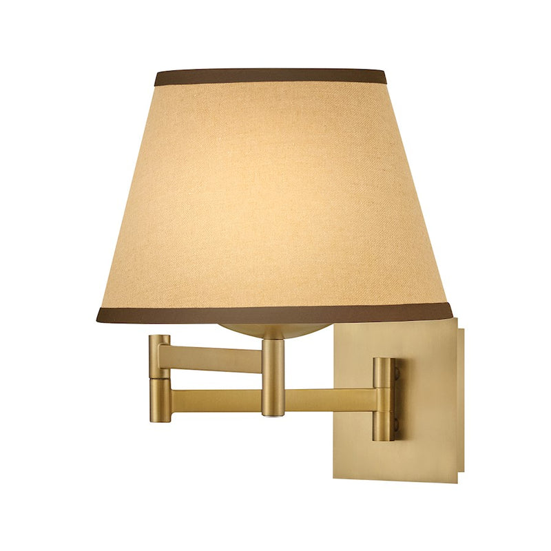 Hinkley Lighting Sonia 1Lt 23" Task Sconce, Brass/Beige Fabric