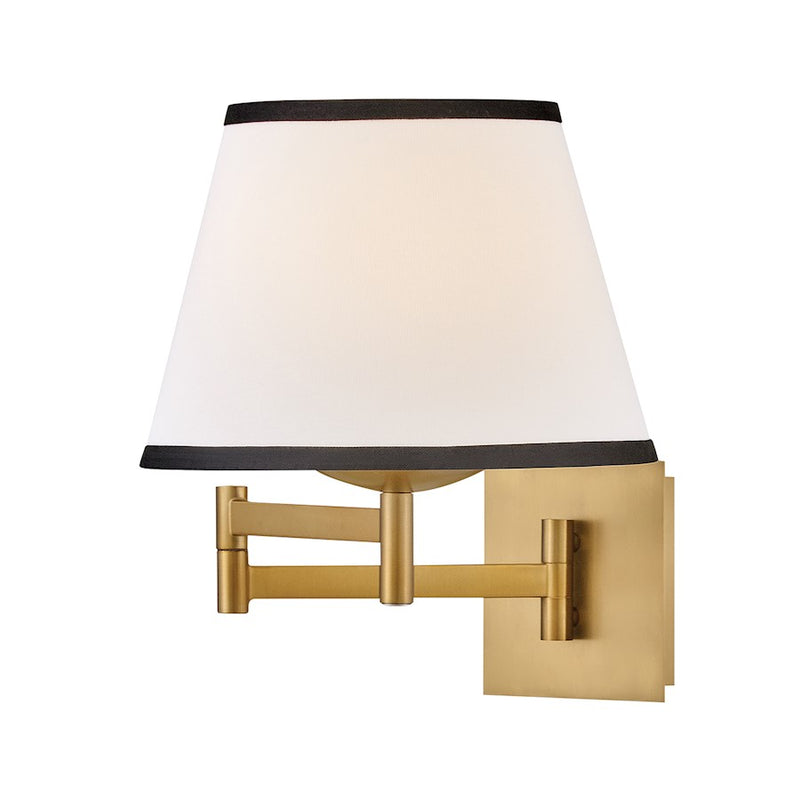 Hinkley Lighting Sonia 1Lt 23" Task Sconce, Brass/Off-White Linen