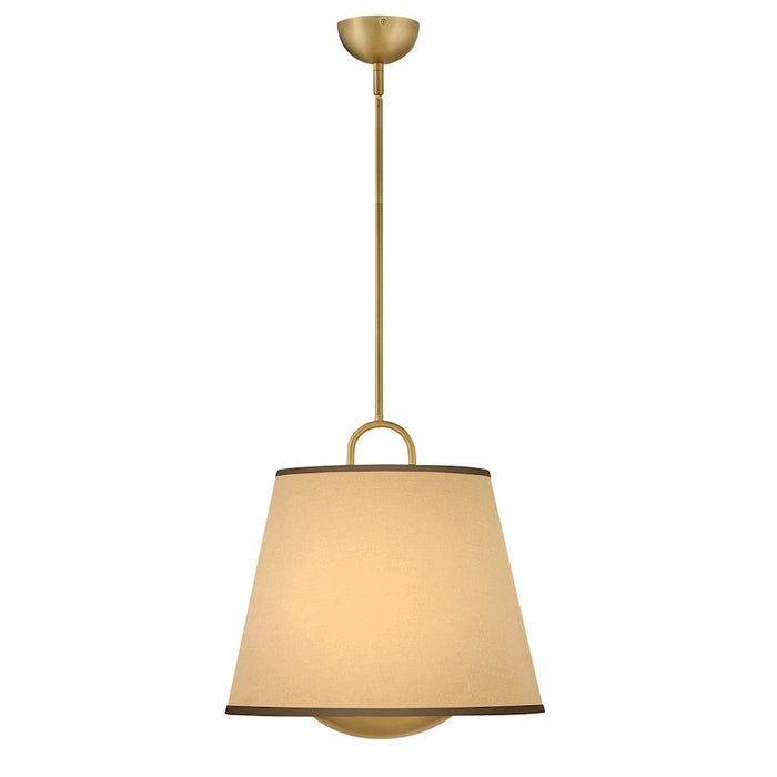Hinkley Lighting Sonia 3Lt 18" Pendant, Lacquered Brass/Beige Fabric - 47517LCB