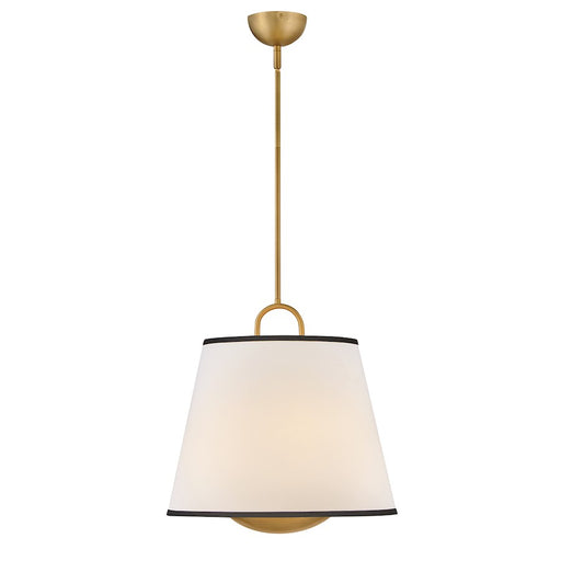 Hinkley Lighting Sonia 3Lt 18" Pendant, Brass/Off-White Linen - 47517LCB-OW