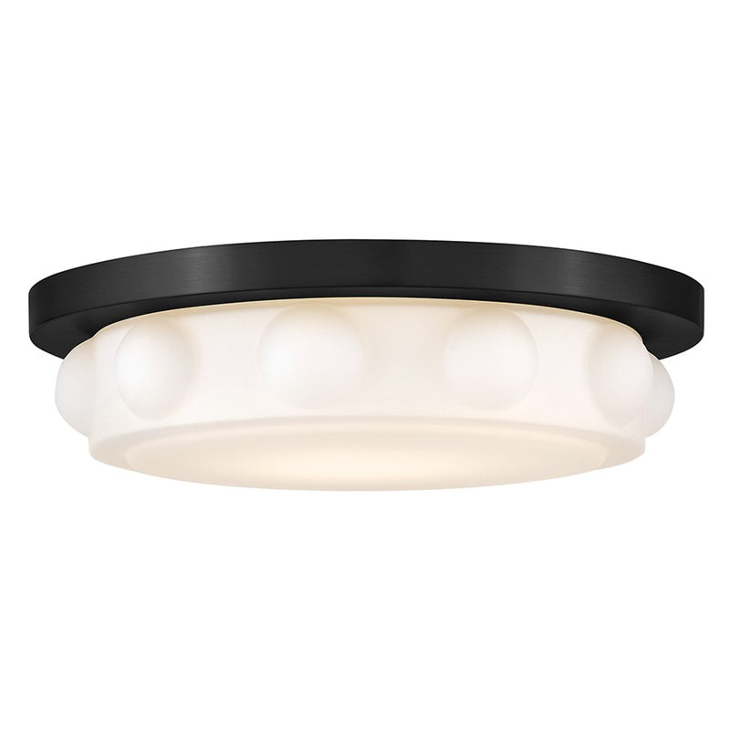 Hinkley Lighting Zoey LED Semi-Flush Mount, Black/Etched Opal