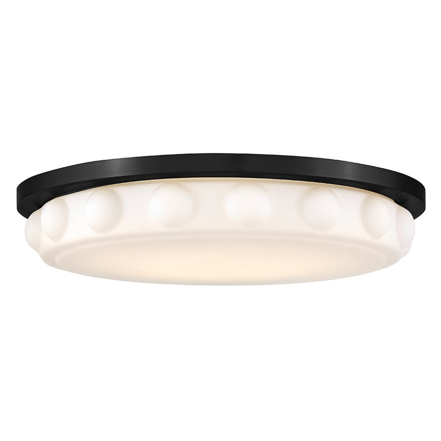 Hinkley Lighting Zoey LED Flush Mount, Black/Etched Opal - 47603BK