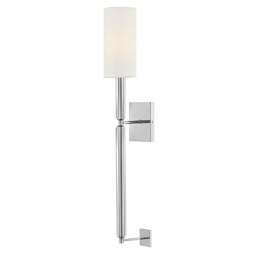 Hinkley Lighting Anika 1 Light Large Sconce, Chrome/White Linen - 47610CM