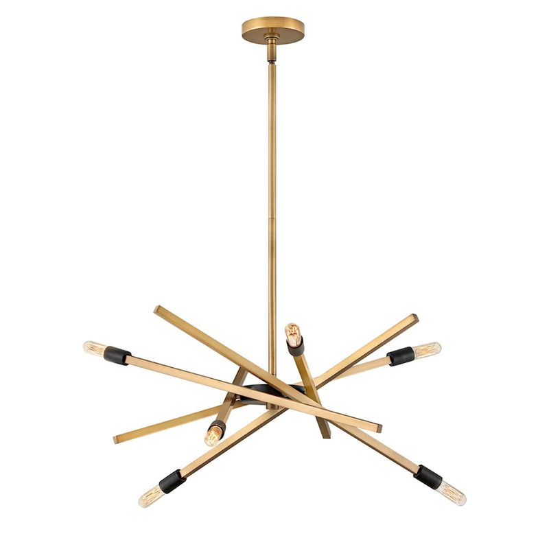 Hinkley Lighting Archer 6 Light Chandelier, Heritage Brass
